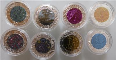 Bimetall Niobmünzen (8 Stk.) - Münzen und Medaillen