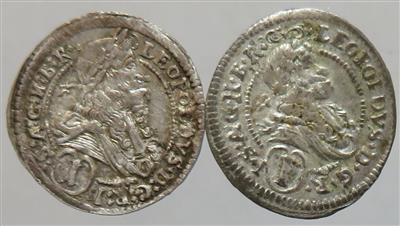 Leopold I. (2 Stk. AR) - Münzen und Medaillen