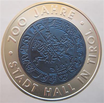 Bimetall Niobmünze 700 J. Stadt Hall - Münzen und Medaillen