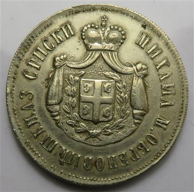Serbien, Mihailo Obrenovic *1823 +1868 - Münzen und Medaillen