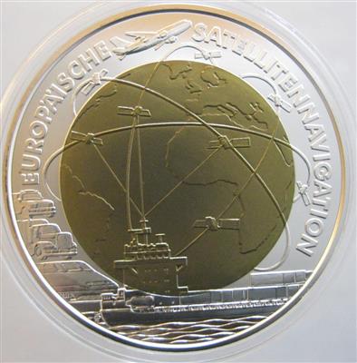 Bimetall Niobmünze Europ. Satellitennavigation - Münzen und Medaillen