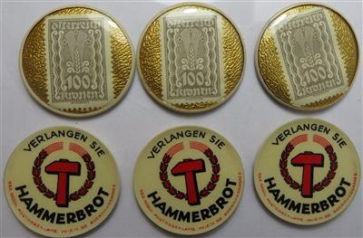 Wien, Briefmarkenkapselgeld (6 Stk) - Monete e medaglie