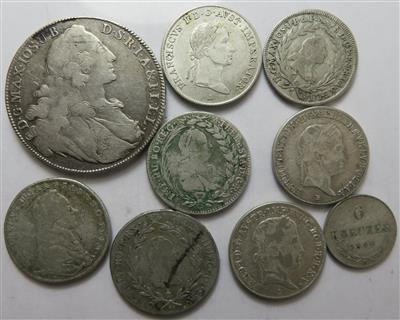 Österr., Bayern, Salzburg, (9Silbermünzen) - Coins and medals