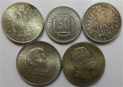 Österreich, Franz Josef I. bis 2. Republik (ca. 87 Stück, davon ca. 22 AR) - Coins and medals