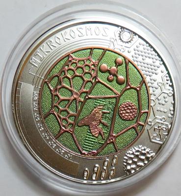 Bimetall Niobmünze Mikrokosmos - Münzen und Medaillen