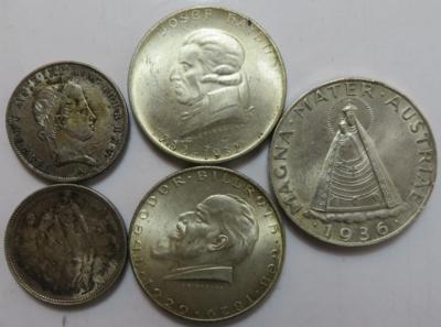 Ferdinand I. / Franz Josef I./ 1. Republik (ca. 20 Stück AR) - Münzen und Medaillen