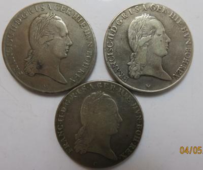 Franz II. (3 Stück AR) - Münzen und Medaillen