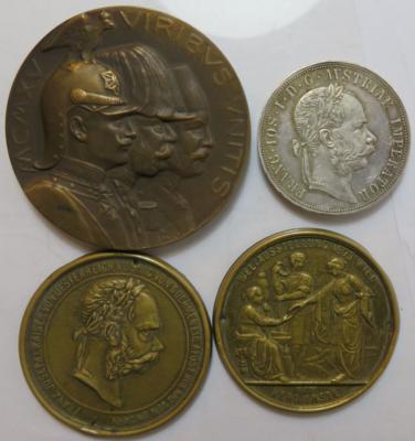 Franz Josef I. (4 Stück, davon 1 AR) - Münzen und Medaillen