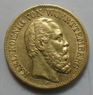 Württemberg, Karl 1864-1891, GOLD - Coins and medals