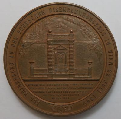 Carl Ritter von Ghega / Eisenbahnkongress Wien 1869 - Coins and medals