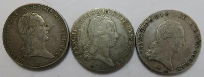 Franz II., Kronentaler (3 Stk. AR) - Münzen und Medaillen