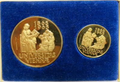 600 Jahre Universität Wien (2Stk. GOLD) - Münzen und Medaillen