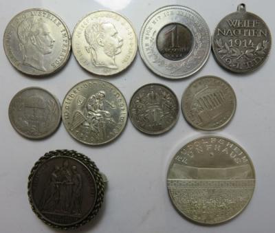 Franz Josef bis 2. Republik (10 Stk., davon 8 AR) - Münzen und Medaillen