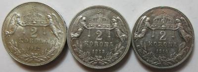Franz Josef I. (3 Stk. AR) - Münzen und Medaillen