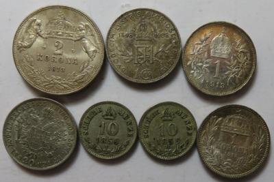 Franz Josef I. (ca. 42 Stk., davon ca. 24 AR/BIL) - Münzen und Medaillen