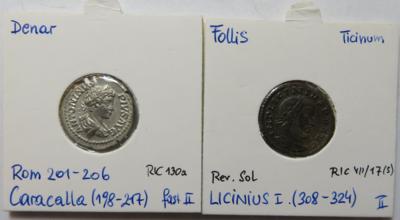 Römische Kaiserzeit (2 Stk., davon 1 AR) - Münzen und Medaillen