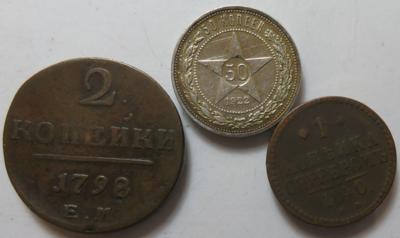 Russland (ca. 24 Stk., davon 1 AR) - Mince a medaile