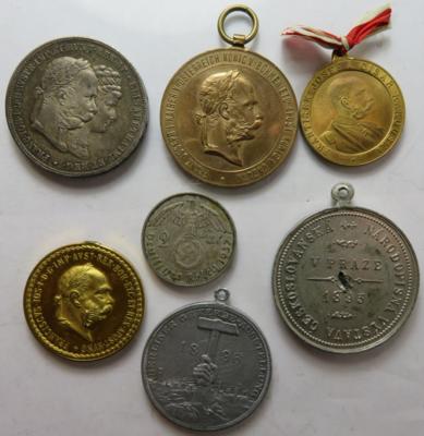 Zeit Franz Josef I. (7 Stk., davon 2 AR) - Coins and medals