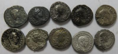 Elagabal, Julia Maesa, Julia Soaemias und Aquilia Severa (10 Stk. AR) - Coins and medals