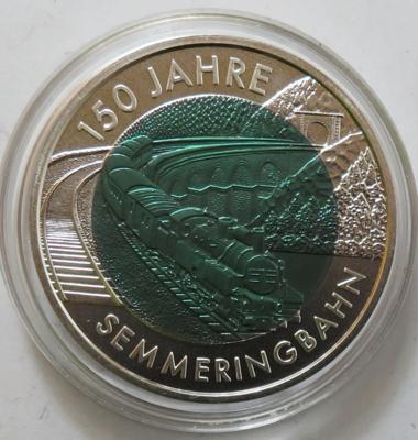Bimetall Niobmünze 150 Jahre Semmeringbahn - Mince a medaile