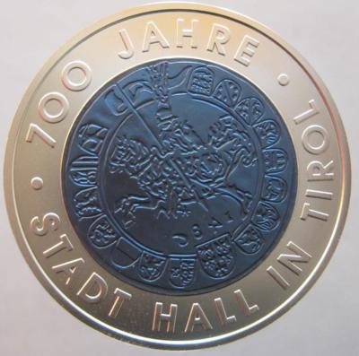 Bimetall Niobmünze 700 Jahre Stadt Hall - Monete e medaglie