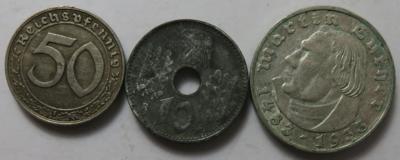 Deutschland ab 1871 (ca. 307 Stk., davon ca. 43 AR) - Coins and medals