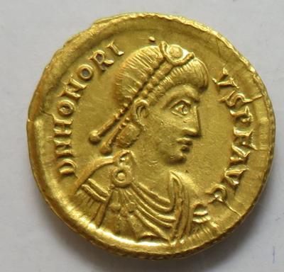 Honorius 395-423 GOLD - Münzen und Medaillen