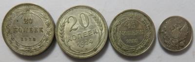 Russland (ca. 45 Stk., davon 9 AR/BIL) - Monete e medaglie