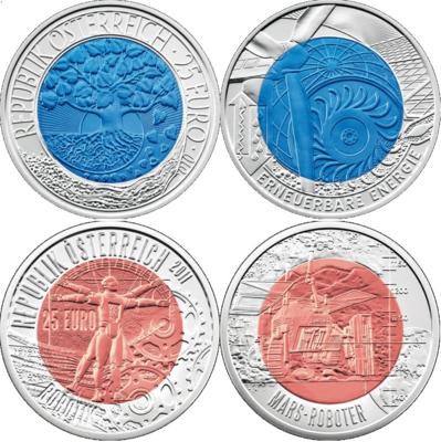 Bimetall Niobmünzen (2 Stk.) - Münzen und Medaillen