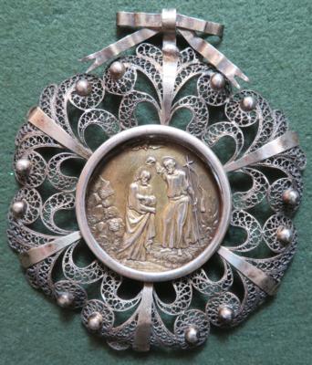 Firmmedaille un silberner Filigranfassung - Monete e medaglie