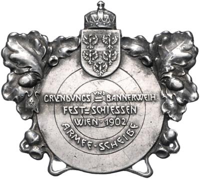 Gründungs- und Bannerweih Festschießen des NÖ Landesverbandes auf dem Schießstand in Wien 1902 - Coins and medals