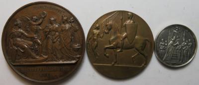 Medaillen und Plaketten (9 Stk., davon 2 AR) - Coins and medals