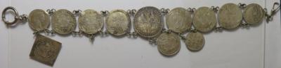 Münzschmuck, Uhrenkette - Coins and medals