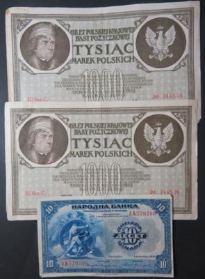 Papiergeld Osteuropa (3 Stk.) - Münzen und Medaillen