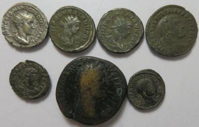 Römische Kaiserzeit (7 Stk., davon 1 AR) - Coins and medals