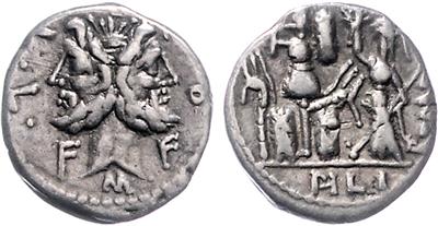 (3 AR) Denare: 1.) M PAPIRIUS CARBO - Münzen, Medaillen und Papiergeld