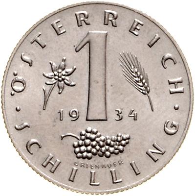 einseitige MET Probe zu 1 Schilling 1934, Med. Grienauer, =7,10 g,  selten= II - Mince a medaile