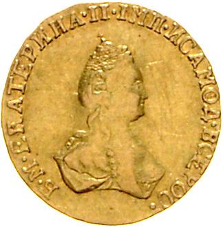 Katharina II. 1762-1796, GOLD - Münzen, Medaillen und Papiergeld