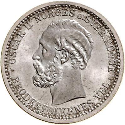Oskar II. 1872-1905 - Münzen, Medaillen und Papiergeld
