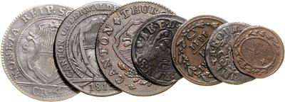 Reichenau/Schwyz/Solothurn/ Tessin/Thurgau/Unterwalden - Coins, medals and paper money