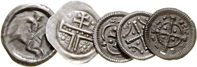 (23 Stk.) a) Denare Huszar 76 (6x), 84 (2x), 92 (2x), 102, b) Brateaten Huszar 195, 199, 200 (10x) III/III+ - Münzen, Medaillen und Papiergeld