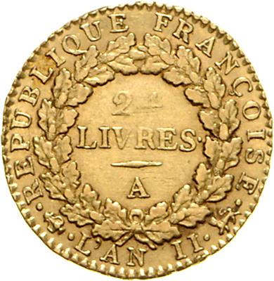 1. Französische Republik 1792-1795, GOLD - Monete, medaglie e carta moneta