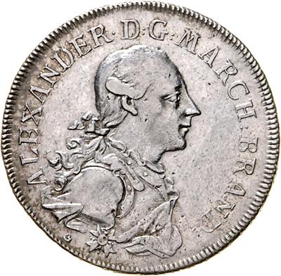 Brandenburg-Ansbach, Alexander 1757-1791 - Coins, medals and paper money