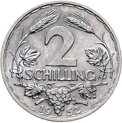 2 Schilling 1952, =2,80 g= III - Münzen, Medaillen und Papiergeld