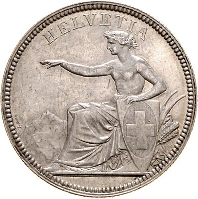 (2 AR) 5 Franken 1874 B (ger.), 5 Franken 1891 B III-/III+ - Coins, medals and paper money