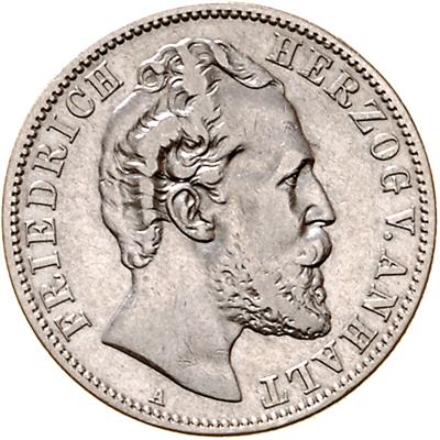 Anhalt, Friedrich I. 1871-1904 - Coins, medals and paper money
