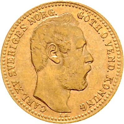 Karl XV. 1859-1872, GOLD - Münzen, Medaillen und Papiergeld