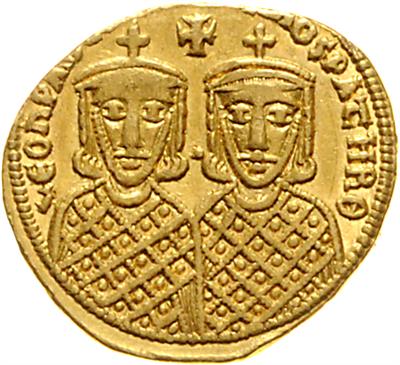Leo IV. mit Constantinus VI. GOLD - Coins, medals and paper money