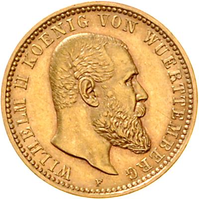 Württemberg, Wilhelm II. 1891-1918, GOLD - Münzen, Medaillen und Papiergeld