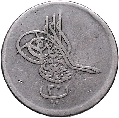 Ägypten, Abd al-Aziz AH 1277-1293 (1861-1876) - Münzen, Medaillen und Papiergeld